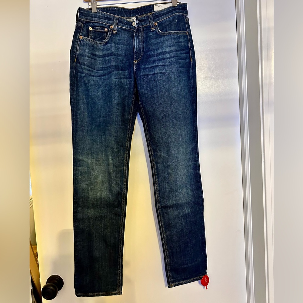 rag & bone Women's Boyfriend Jeans - Dark Blue